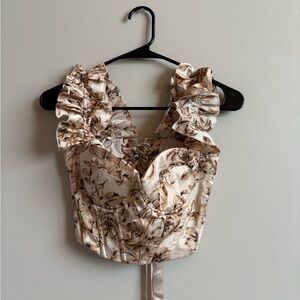 Floral Ruffle Women's Top (Xs-S)
